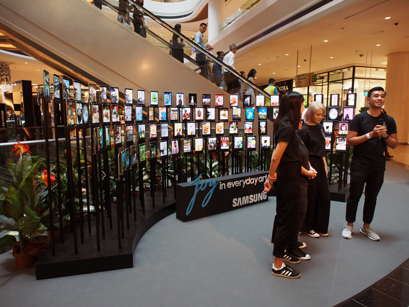 Samsung Galaxy Note8 digital art gallery is on display at Raffles City