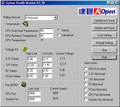 AOpen system monitor