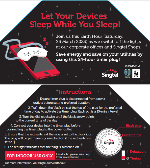 Singtel celebrates Earth Hour 2023 by handing out powersaving timer